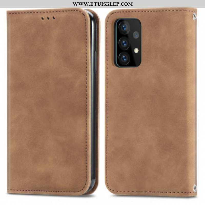 Etui Na Telefon do Samsung Galaxy A52 4G / A52 5G / A52s 5G Etui Folio Elegancki Efekt Skóry